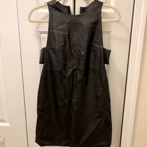 Black Leather Cut Out Sides Mini/Party Dress
